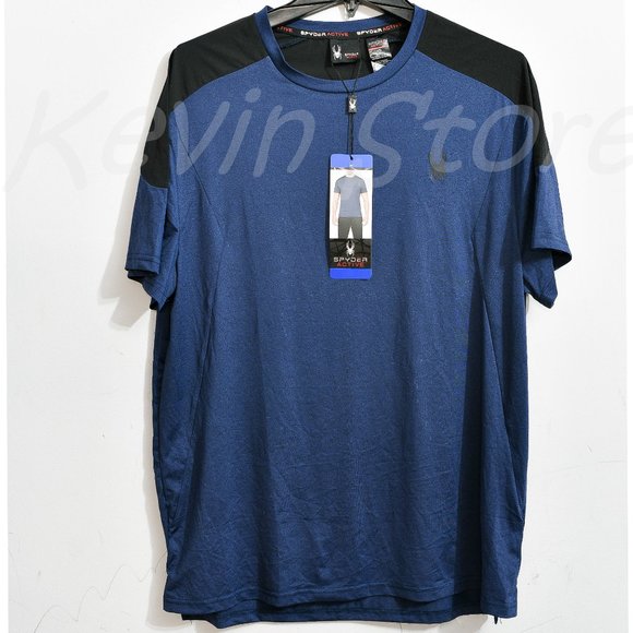 BLue NWT Men's Short Sleeve Tee Spyder Active - Picture 2 of 5